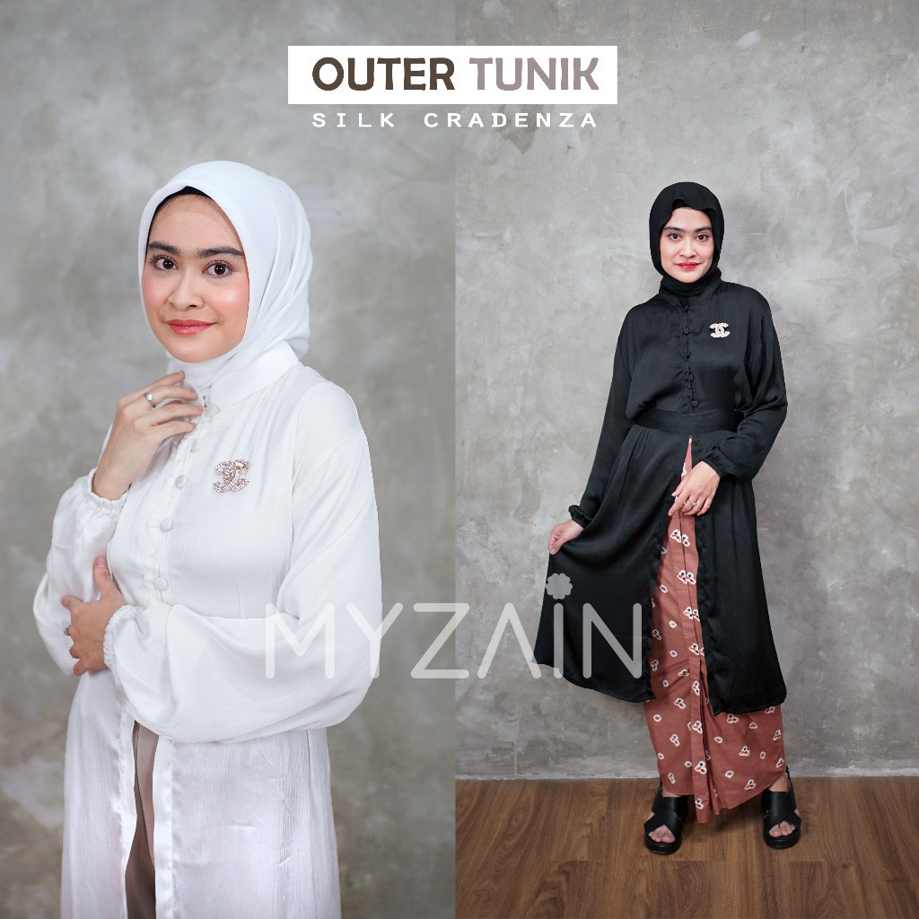 OUTER TUNIK KONDANGAN LD120 KOREA PUTIH BUSUI SILK CRADENZA MYZAIN termurah