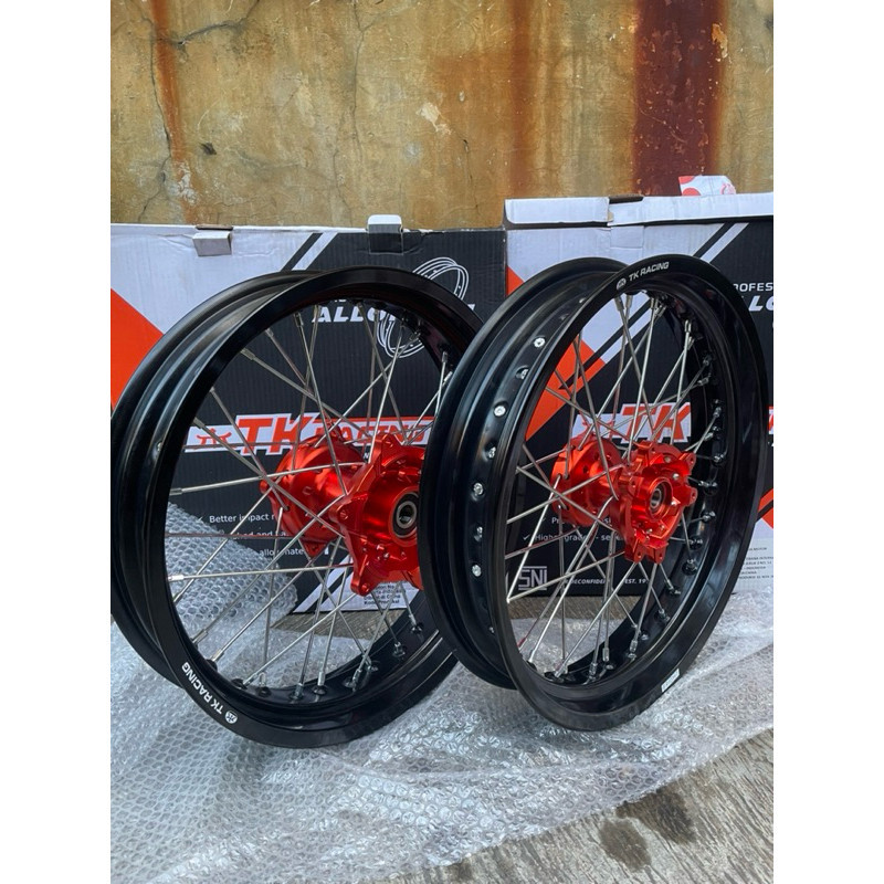 VELG SUPERMOTO CRF 150 L TK RACING SET TROMOL EXPEDITION ORIGINAL