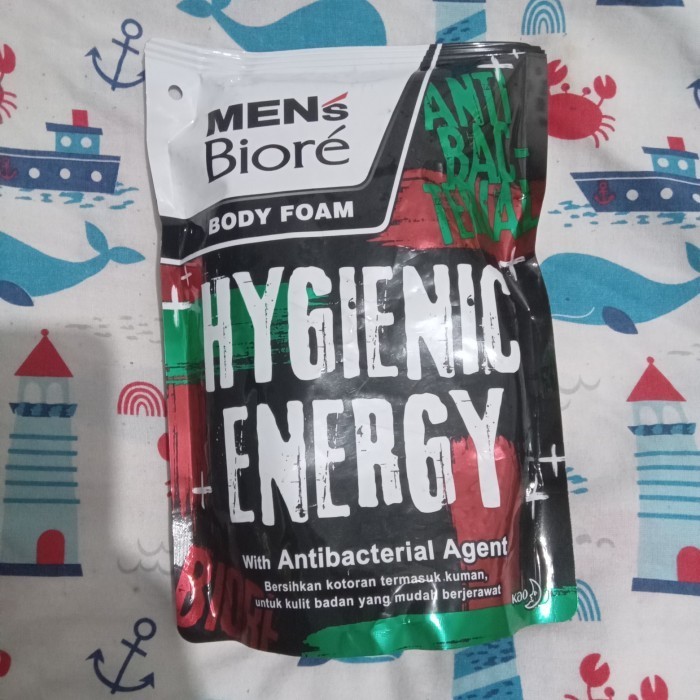 Mens Biore Hygienic Energy 400 ml Sabun Mandi Refill Mens Body Foam