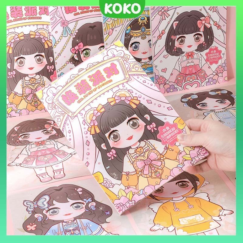 

DIY Buku Stiker Dress Up Princess Cantik Ratus Ganti Kostum Lucu Sticker Change Make Up Show Cute Girl Mainan Edukasi Baju Bajuan Anak Perempuan Buku Aktivitas Model Karaker Kartun