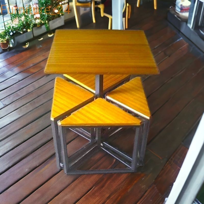 meja makan jati belanda 4 kursi