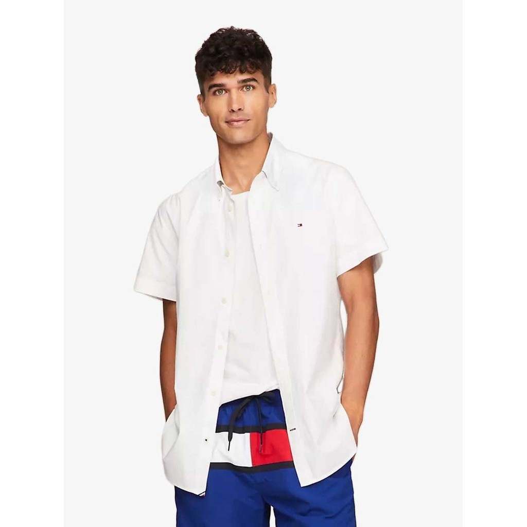 TOMMY HILFIGER - SLIM FIT THFLEX SOLID POPLIN SHIRT