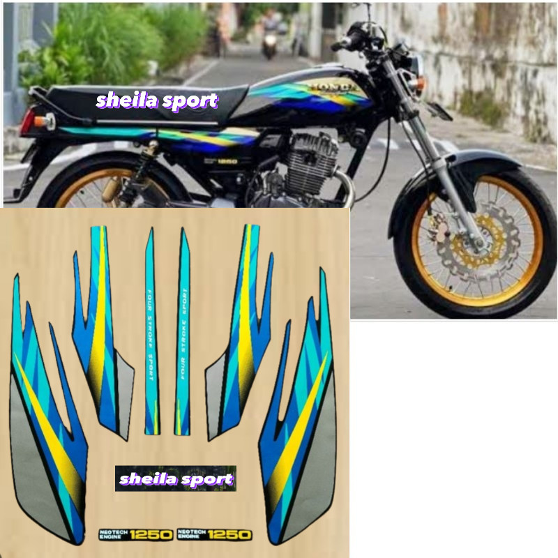 Striping gl Stiker Honda GL Pro hitam Lis hijau kuning tahun 1996 1997 kualitas bagus