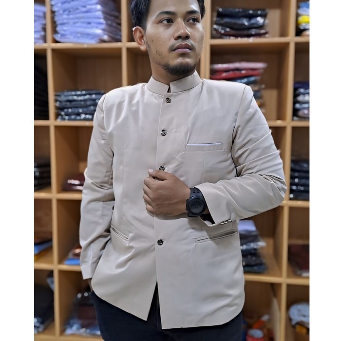 Jasko Warna Cream/Krem Jas Koko Pria Dewasa Jasko Mandarin Bahan High Twist