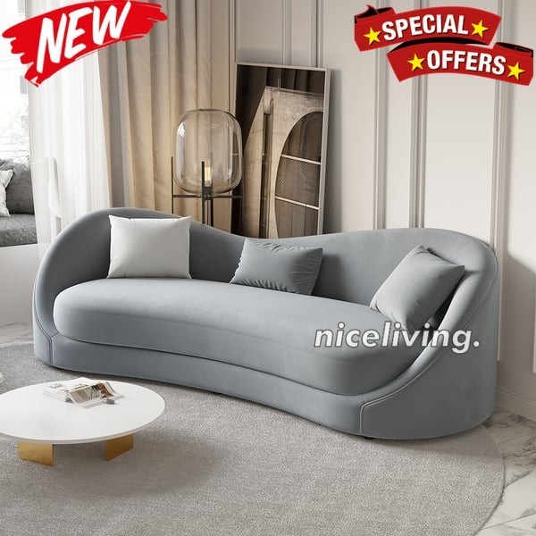 Sofa panjang kombinasi full busa tebal terbaru sofa lengkung minimalis Indonesian Furniture
