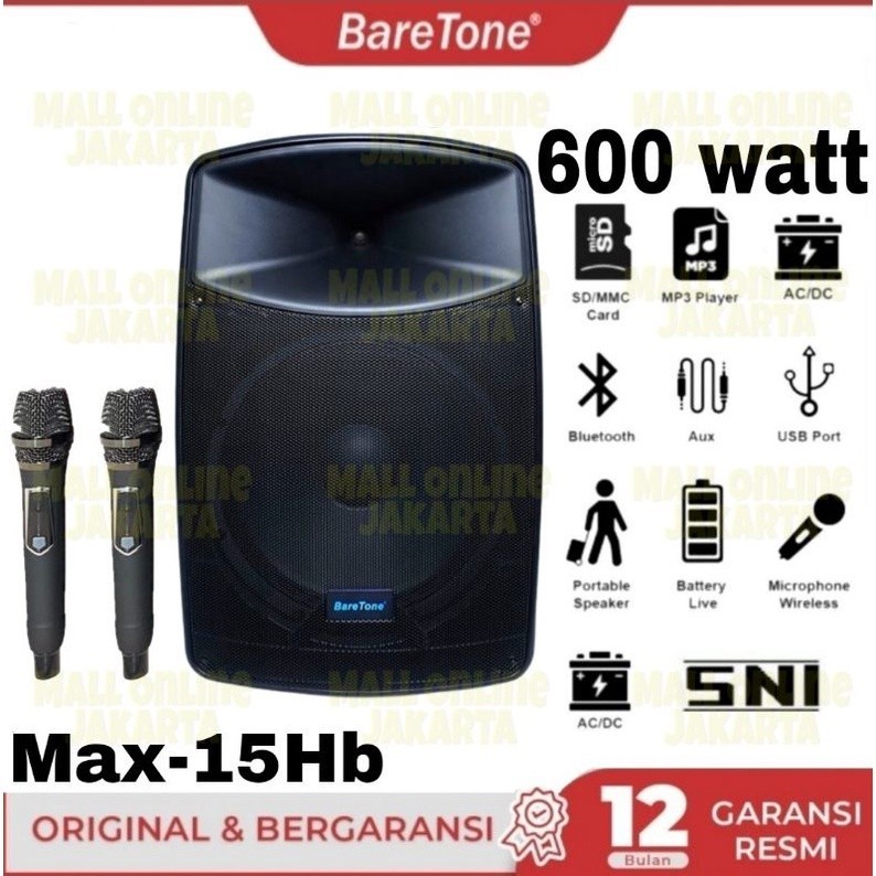 promo terbaru Speaker Aktif Baretone 15 inch Max15hb Portable Original Aktiv Max 15hb max 15 hb