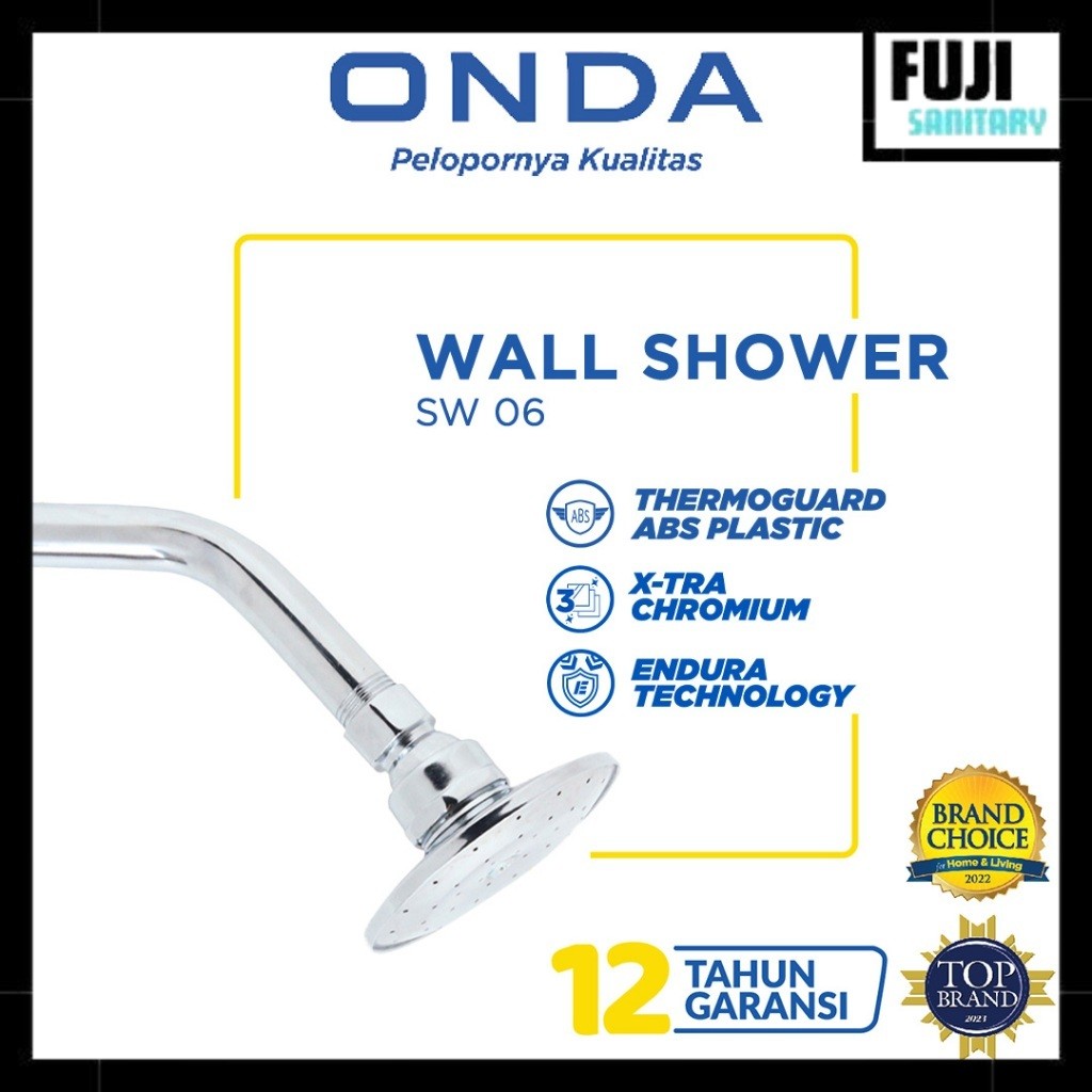 ONDA Kepala Shower Mandi Tanam Tembok Kuat dan Tahan Lama SW 06 1/2"