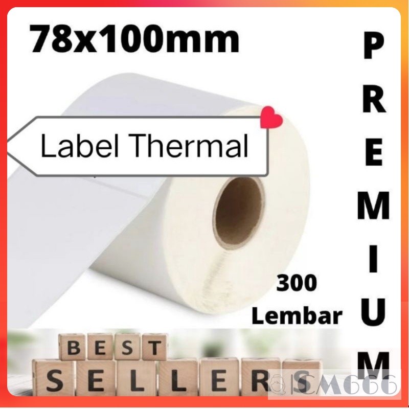 

Kertas Label Thermal 78x100mm isi 300pcs