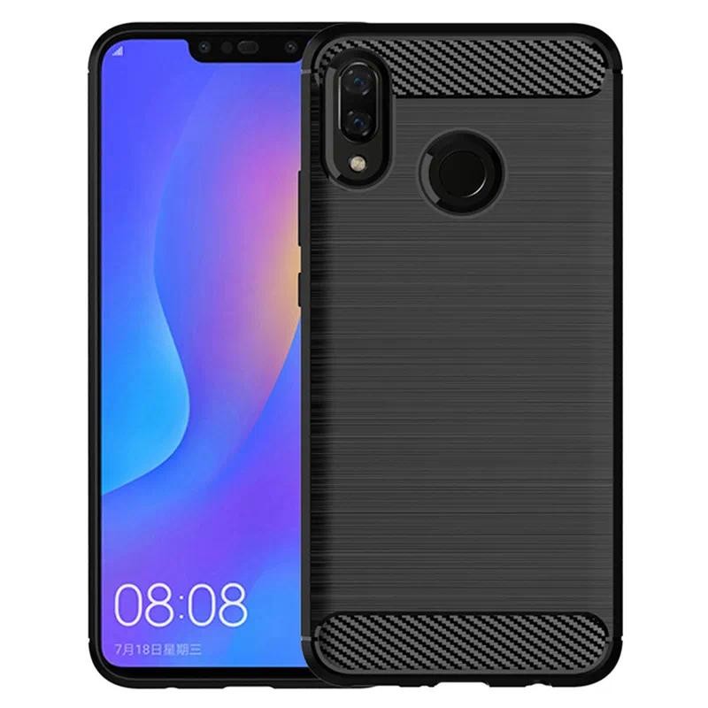 For Fashion Huawei Y9 2019  Huawei Y8S case casing Soft Silicone Carbon Fiber Back cover