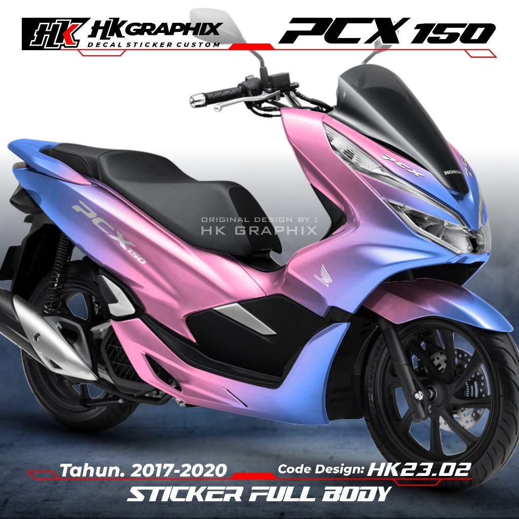 Decal Sticker PCX 150 Full Body 2017 2018 2019 2020 Motif Gradasi Polos Honda Pcx HK Graphix 23.02