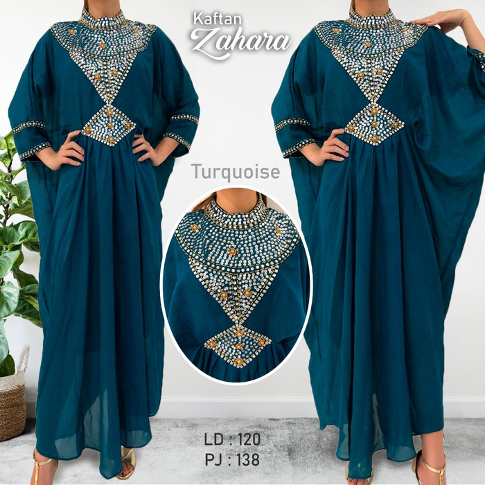 [New Collection Kaftan] Zahara Kaftan Jumbo Full Payet Mewah / Gamis / Fashion Muslim - Turkish