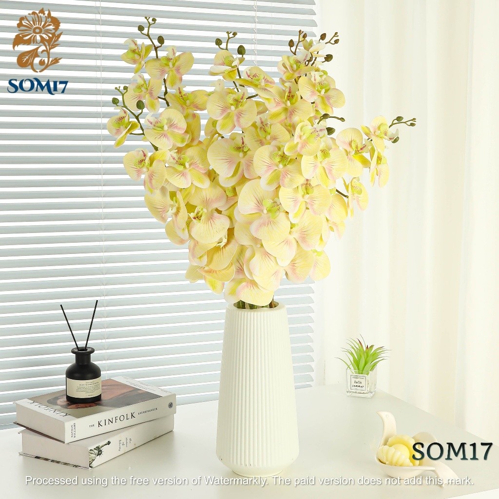 Bunga Anggrek Latex Jumbo/  Bunga Hias Anggrek 3D real touch  kuntum  hiasan dekorasi palsu plastik 