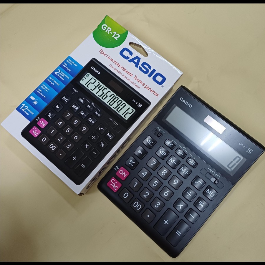 

Kalkulator Meja CASIO GR-12 / Calculator Portable 12Digit LCD Besar GR12