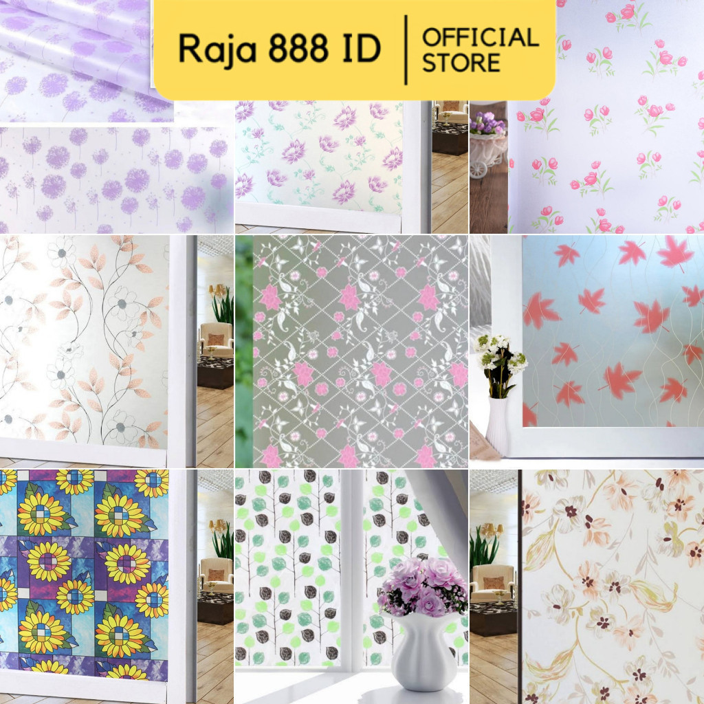 RAJA888 [Part 3] Wallpaper Stiker Kaca 90 cm x 3 meter Jendela Pintu Meja Kaca Polos Sandblast Sunbl