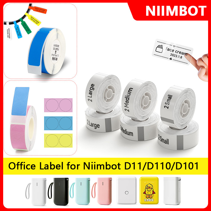 

Niimbot D110 D11 Mini Portable Thermal Label Printer Transparent Labels Adhesive Round Sticker Waterproof Cable Paper Price Tag