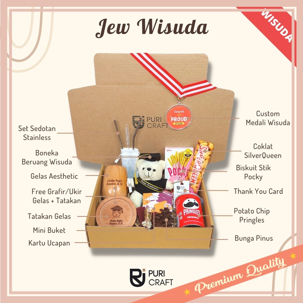 Hantaran Parcel Paket Hampers Keren Unik Lucu Murah / JEW WISUDA Series / FREE UKIR / Kado Wisuda / 