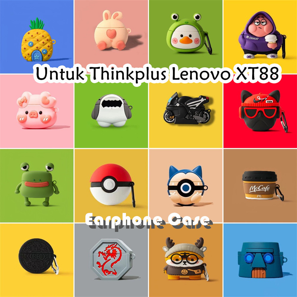 Exclusive Untuk Thinkplus Lenovo XT88 Case Kartun Bola Poké Kirby Soft Silicone Earphone Case Cover