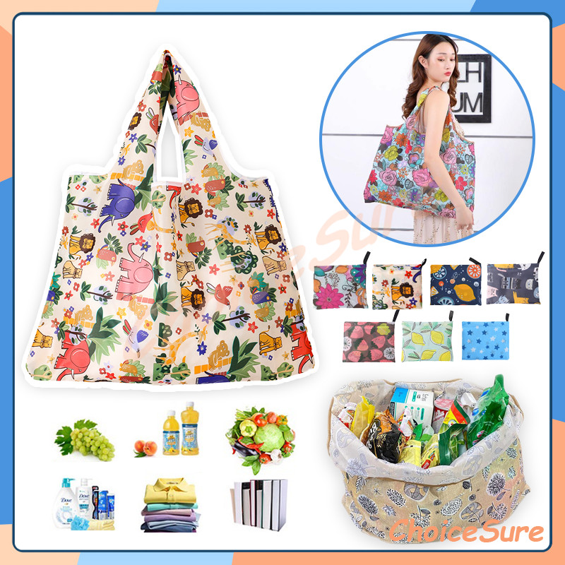 Shopping Bag / Kantong Belanja Lipat Besar / Shopping Bag Motif Lipat Praktis