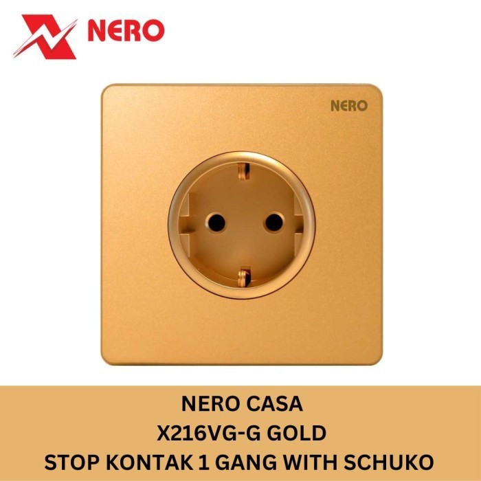 NERO CASA X2 GOLD STOP KONTAK 1 GANG X216VG-G