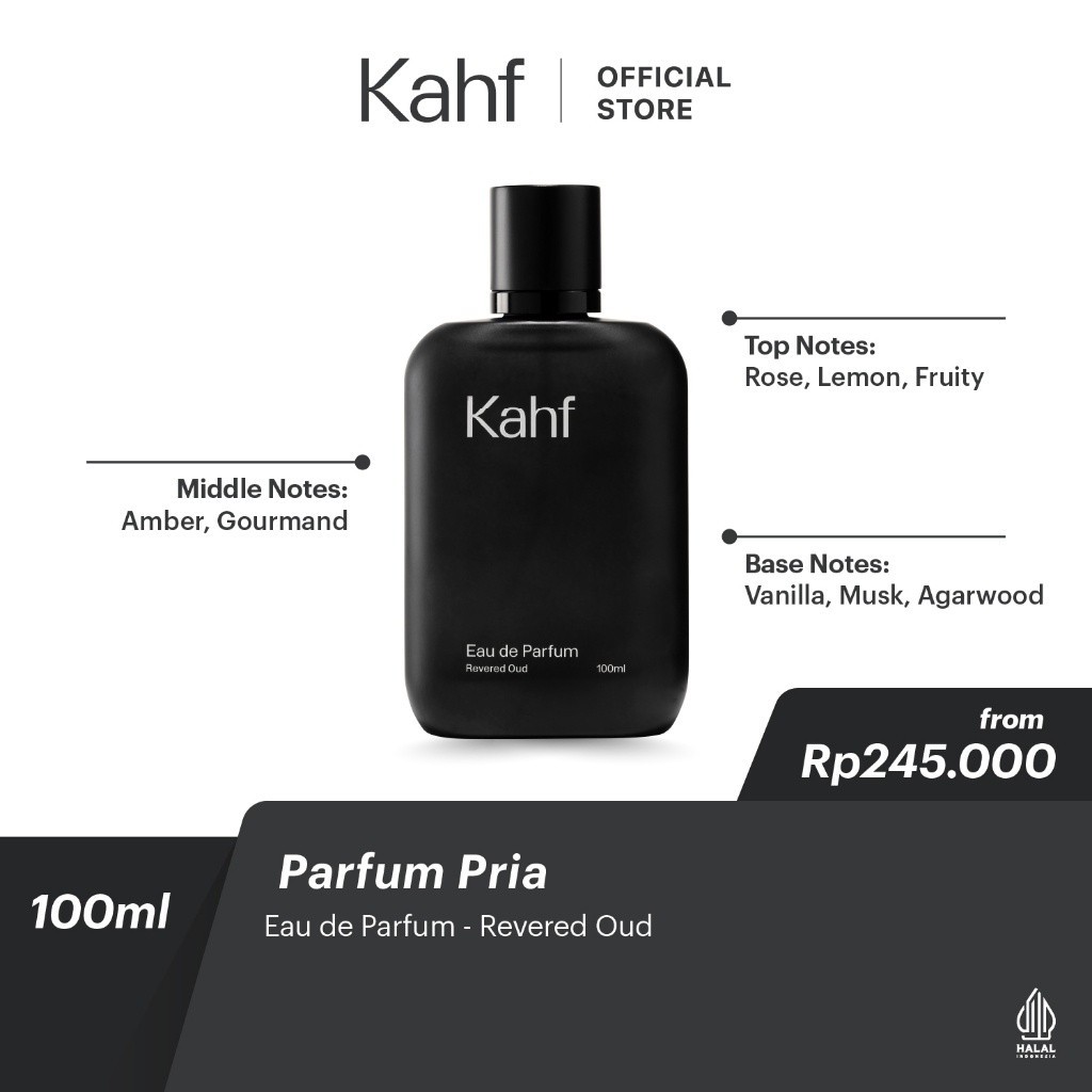 Kahf Revered Oud Eau de Parfum 35 ml - Parfum Pria Kahf Paket Skincare Pria