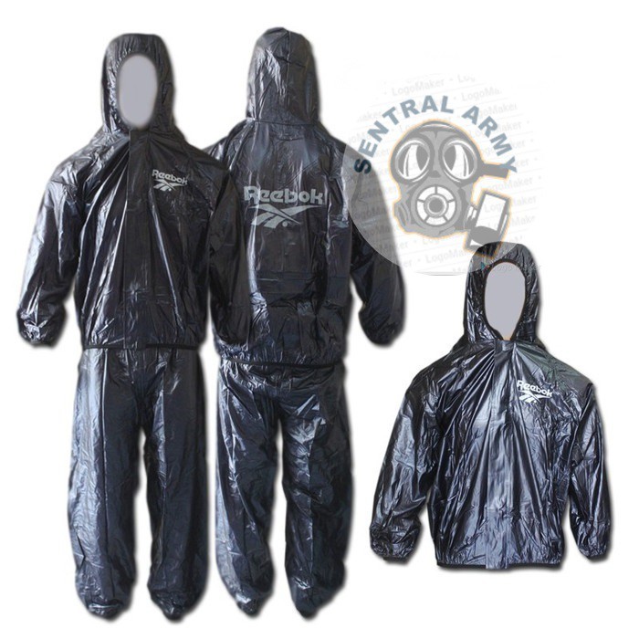 Sauna Pria Wanita / Baju Lari Olahraga/ Mantel Hujan/ Sauna Logo COD