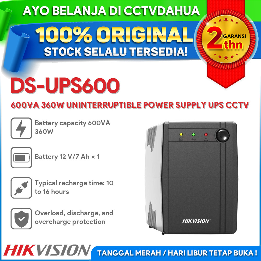 HIKVISION DS-UPS600 600VA 360W UNINTERRUPTIBLE POWER SUPPLY UPS CCTV