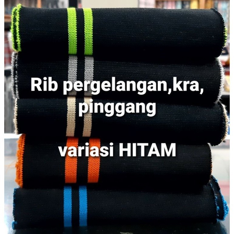 Rib burpolly tebal rajut strip pergelangan lengan kra ban pinggang jaket celana busana