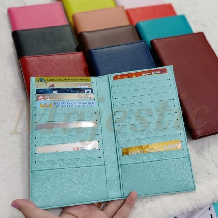

PROMO!! -Card Holder book 24 slot kartu + 2 slot uang dompet kartu CH24 - Merah Muda