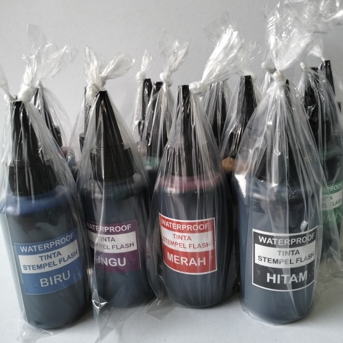 

PROMO!! -Tinta stempel warna flash waterproof,tinta permanen,anti luntur 100 ml - Hitam