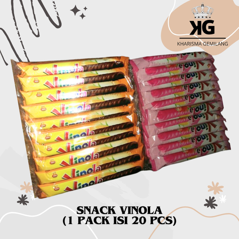 

VINOLA - VINOLA SNACK STICK 9 gram (1 PACK ISI 20 PCS) Snack Stick Coklat Manis Cokelat Gurih Renyah