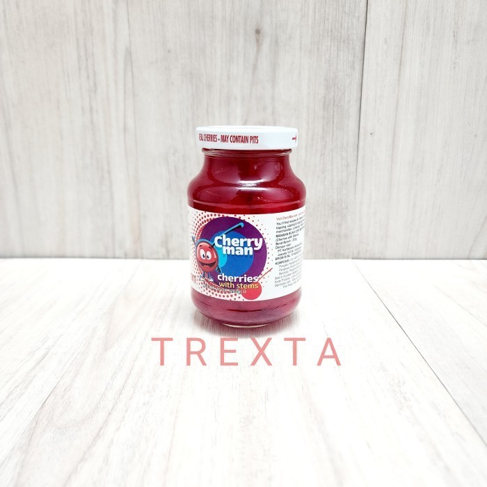 

Cherry Man Maraschino Red Cherry / Ceri Tangkai - 283 Gram
