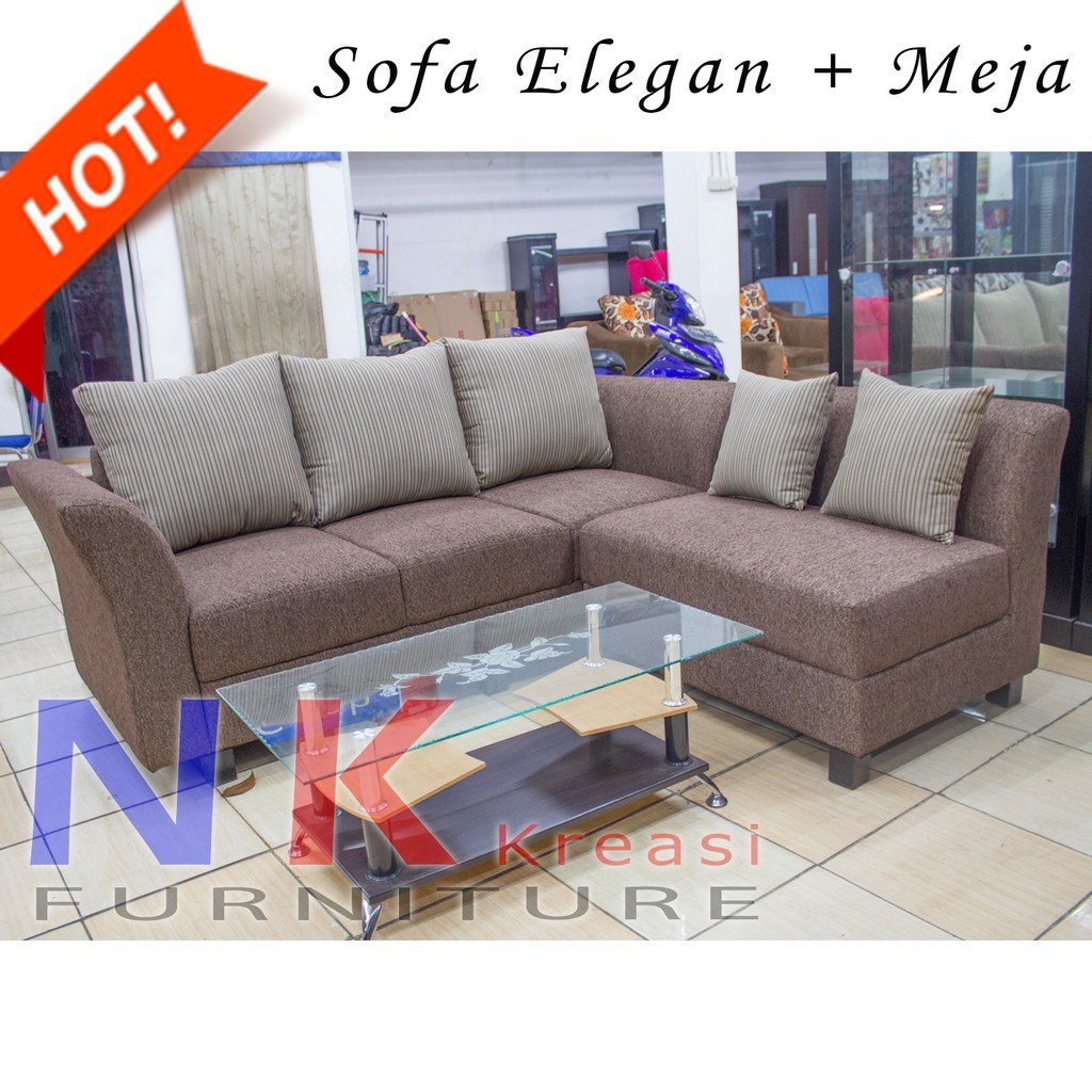 Sofa kursi Tamu L minimalis, sofa sudut santai