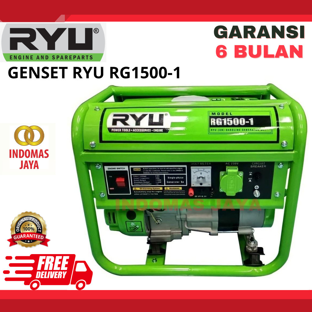 Mesin Genset RYU / Gasoline Generator Set RG1500-1