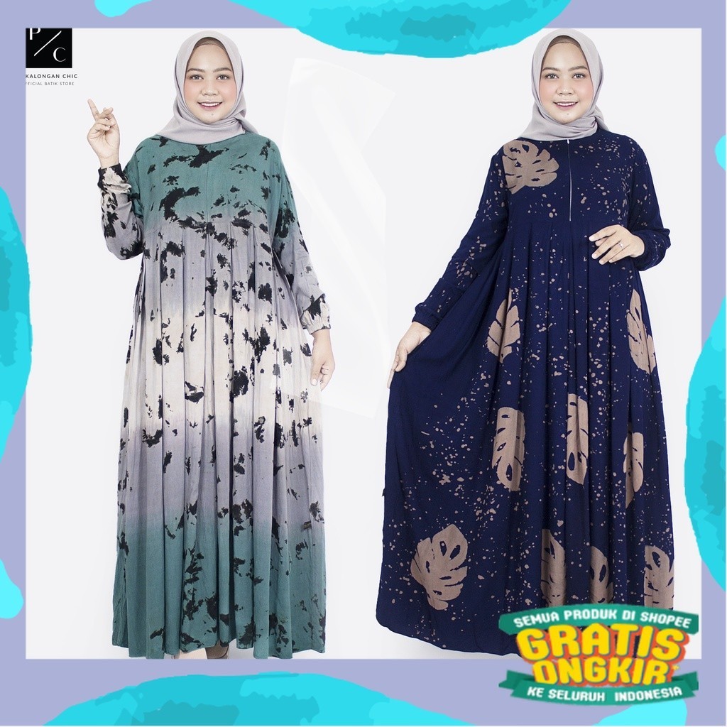 [BISA COD] GAMIS RAYON PREMIUM / GAMIS TIE DYE KEKINIAN / DRESS MUSLIM / BAJU GAMIS / GAMIS BUSUI / 
