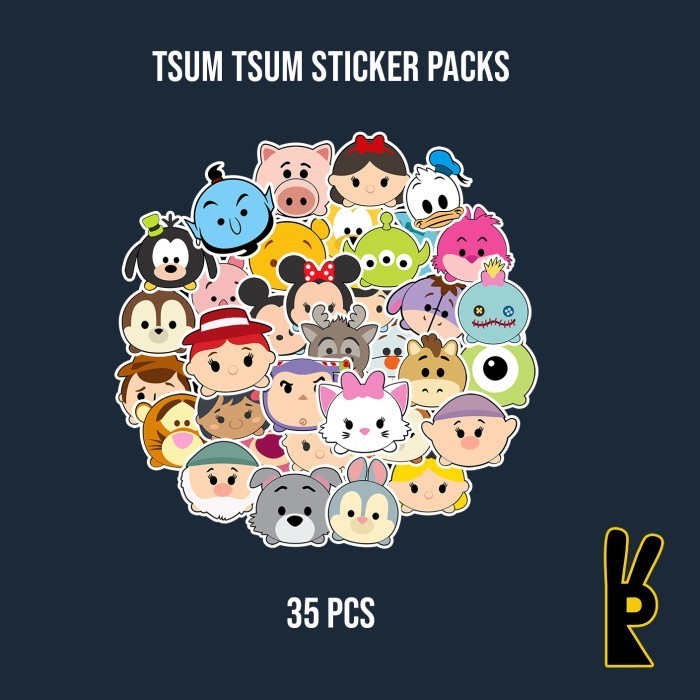 

Sintias Tsum Tsum Sticker Pack 35Pcs | Stiker Laptop Helm Instrumen Koper