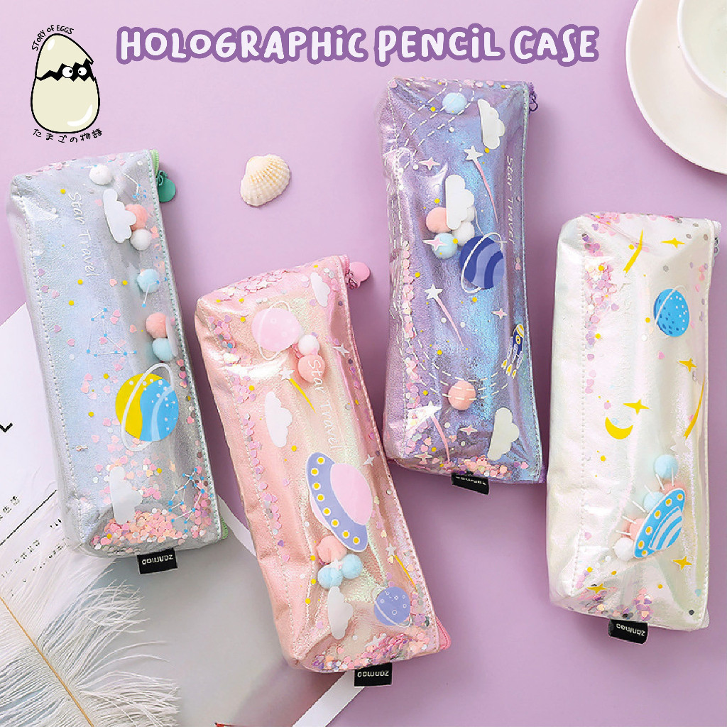 

Holographic Pencil Case Cute and Aesthetic l Permium Quality Kotak Pensil l Pouch Make Up l Dompet Make Up l Dompet Kosmetik l Douyin Make Up Pouch l COD Mini Pouch kotak pensil Transparant Travel Make up HP Lucu Mudah Dibawa kotak alat tulis- Warna Warni