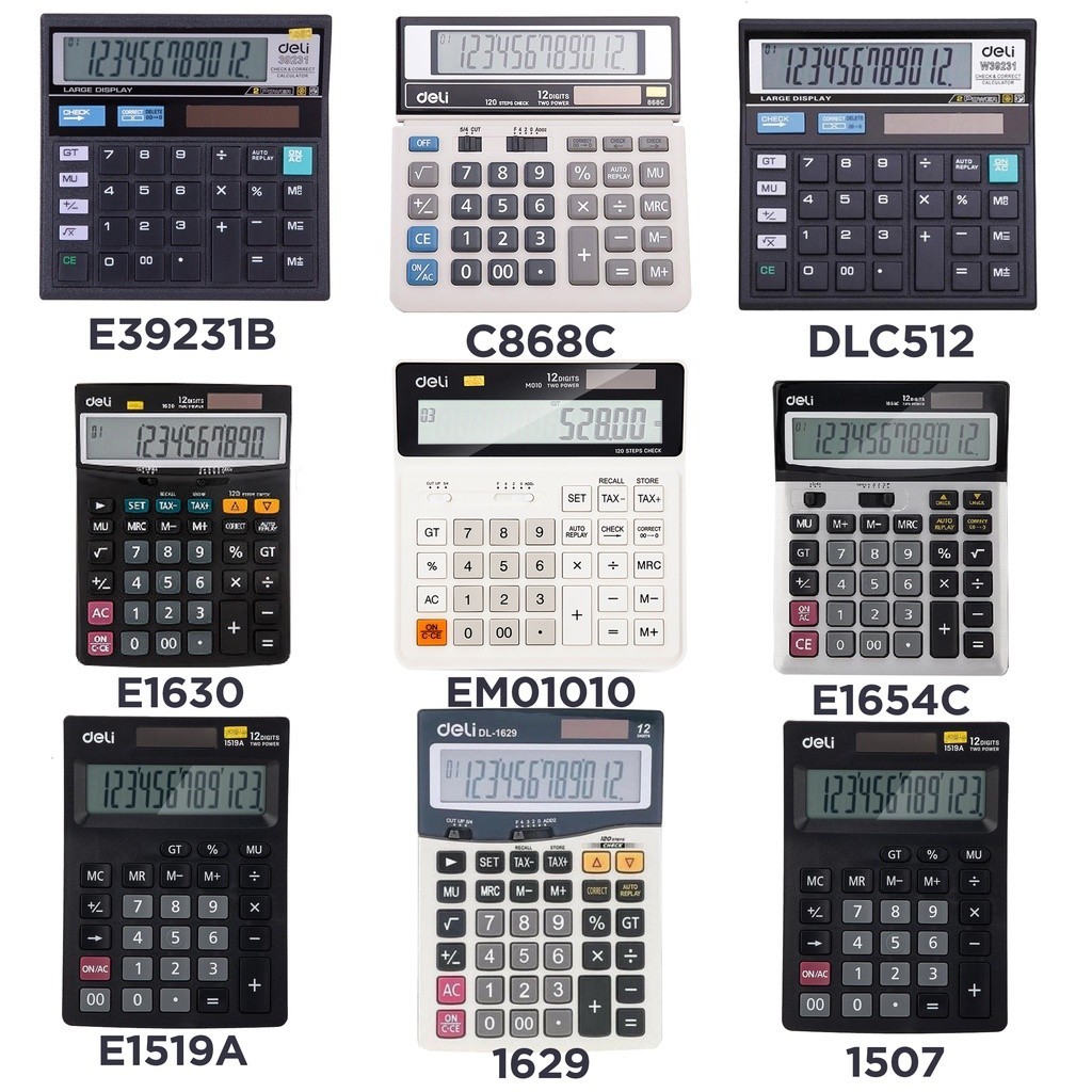

DELI - Kalkulator Kualitas Tinggi 12 Digit (DLC512, C868C, E39231B, E1630, E39231, E1654C, EM01010, E1519A, 1507, E1629,868)