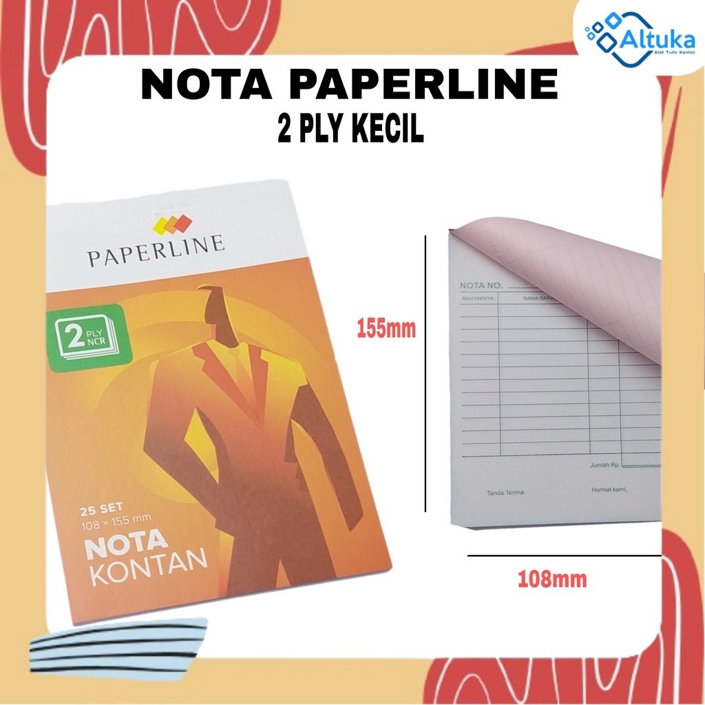 

Buku Nota Kontan Paperline Kecil 2 Ply NCR / Nota Kontan 2 Rangkap Kecil