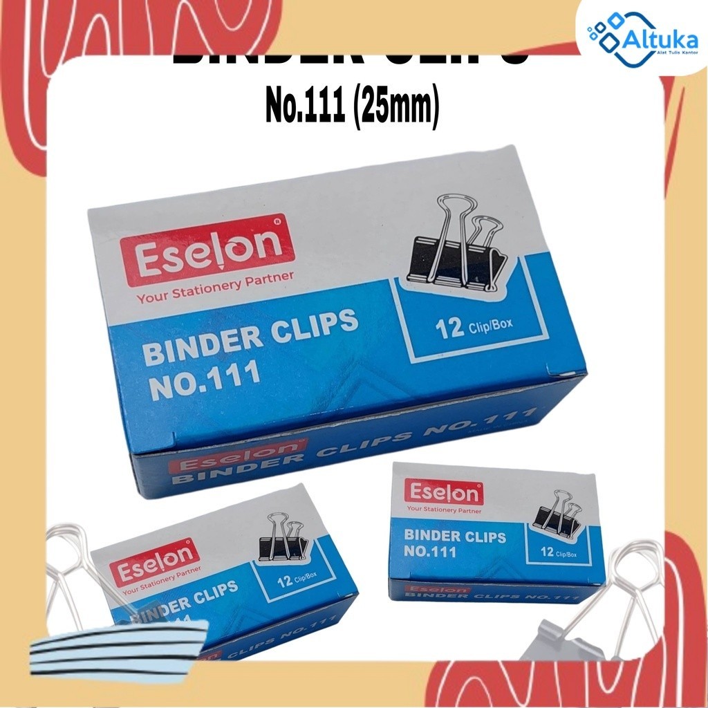 

(12Pcs) Penjepit Kertas/Binder Klip/Binder Clip No.111 ESELON