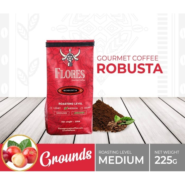 

[Coffee New] Coffee Flores Gourmet Coffee Robusta Blend 225g (Bubuk)