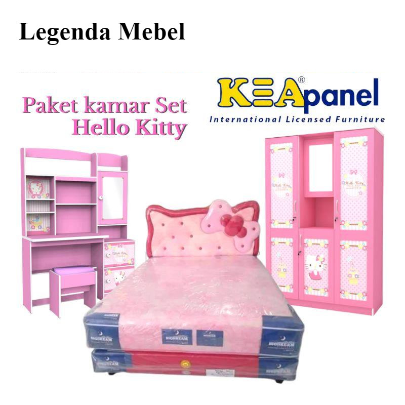 "( Bisa COD )" Paket Kamar Set Anak Furniture Kamar Set / Spring Bed Full Set 160x200  / Lemari Mura