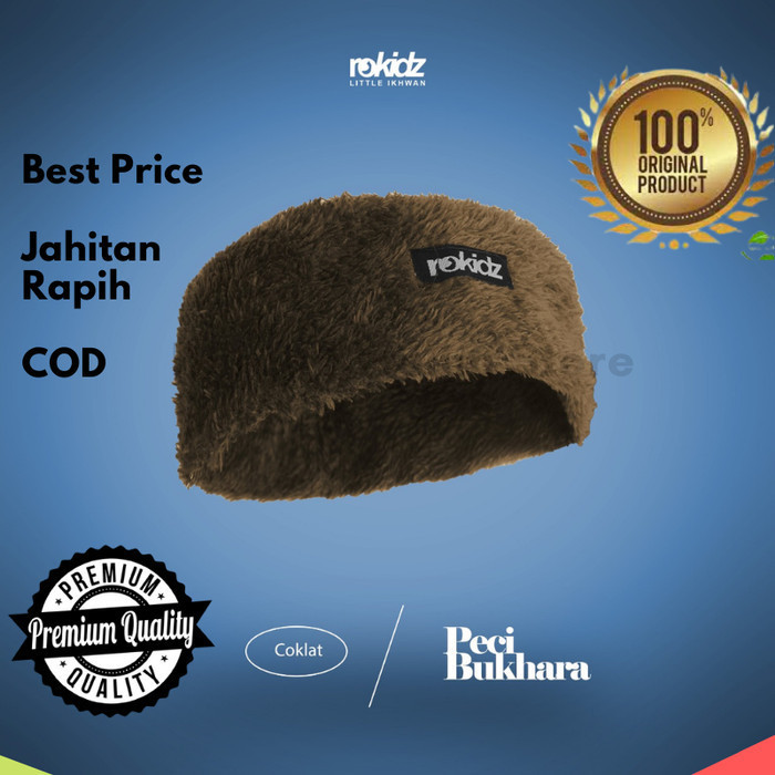 Peci Songkok Bulu / Peci Turki / Peci Bukhara / Peci Bulu Rusia Anak - Putih