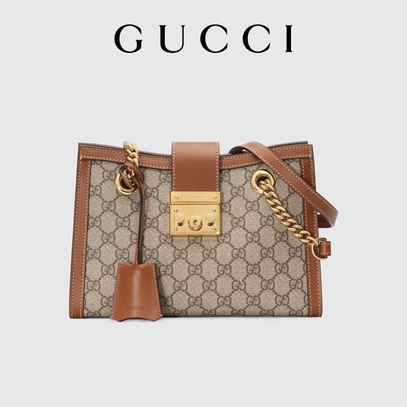 GUCCI  Gucci Padlock Series Small GG Women's One Shoulder Backpack Tote Bag