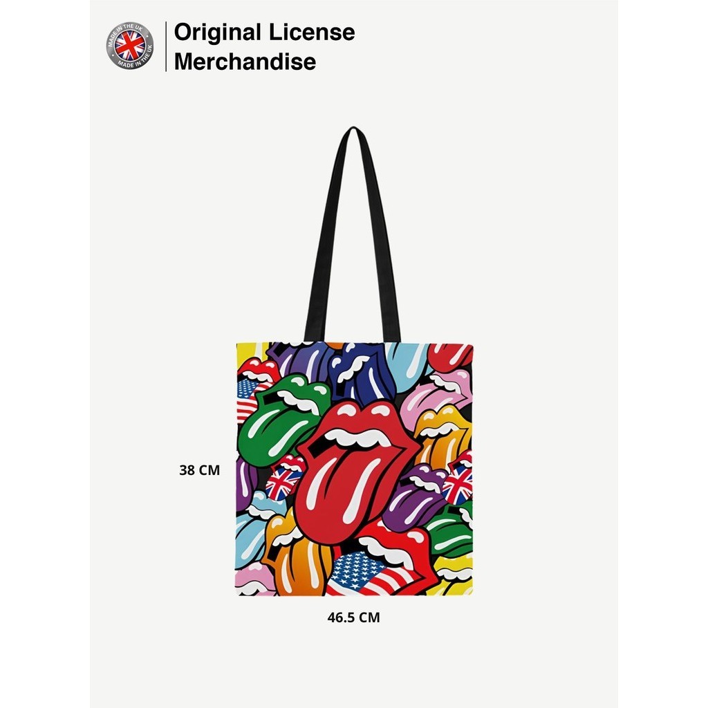 Tas Totebag Tebal Sablon Pria Wanita Casual ROLLING STONES Ori Tongues