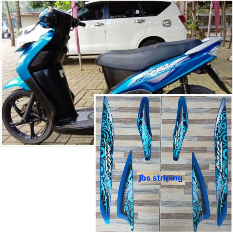 Stiker mio sporty striping Mio Sporty biru tahun 2011 2012