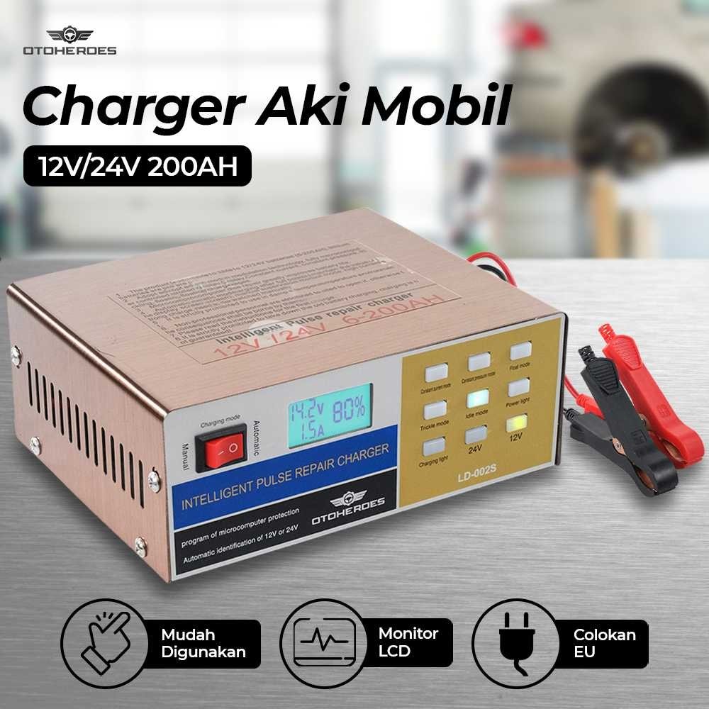 OTOHEROES Charger Aki Mobil Lead Acid Battery Charger 12V/24V 200AH - LD-002S