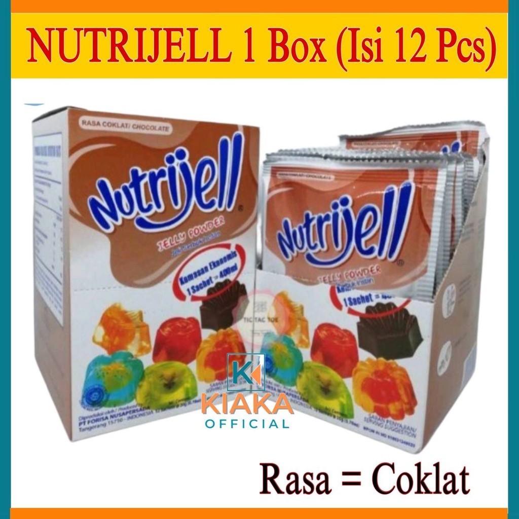 

Nutrijel Jelly Instant 15gr Rasa Coklat Kemasan Ekonomis 1 Pack / 12 Sachet