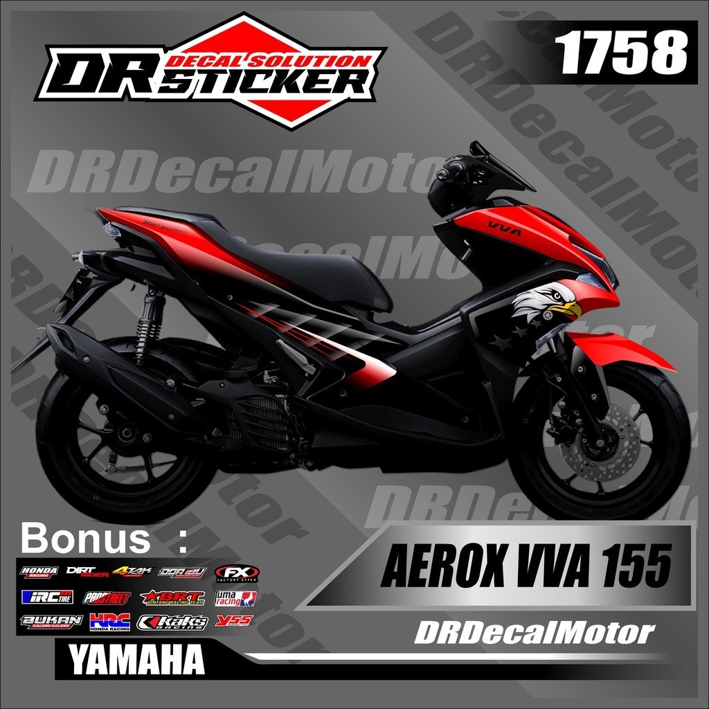 Decal Costum Aerox 155 Vva Desain Suka-suka Lis variasi sepeda motor aerox vva costum design motif e