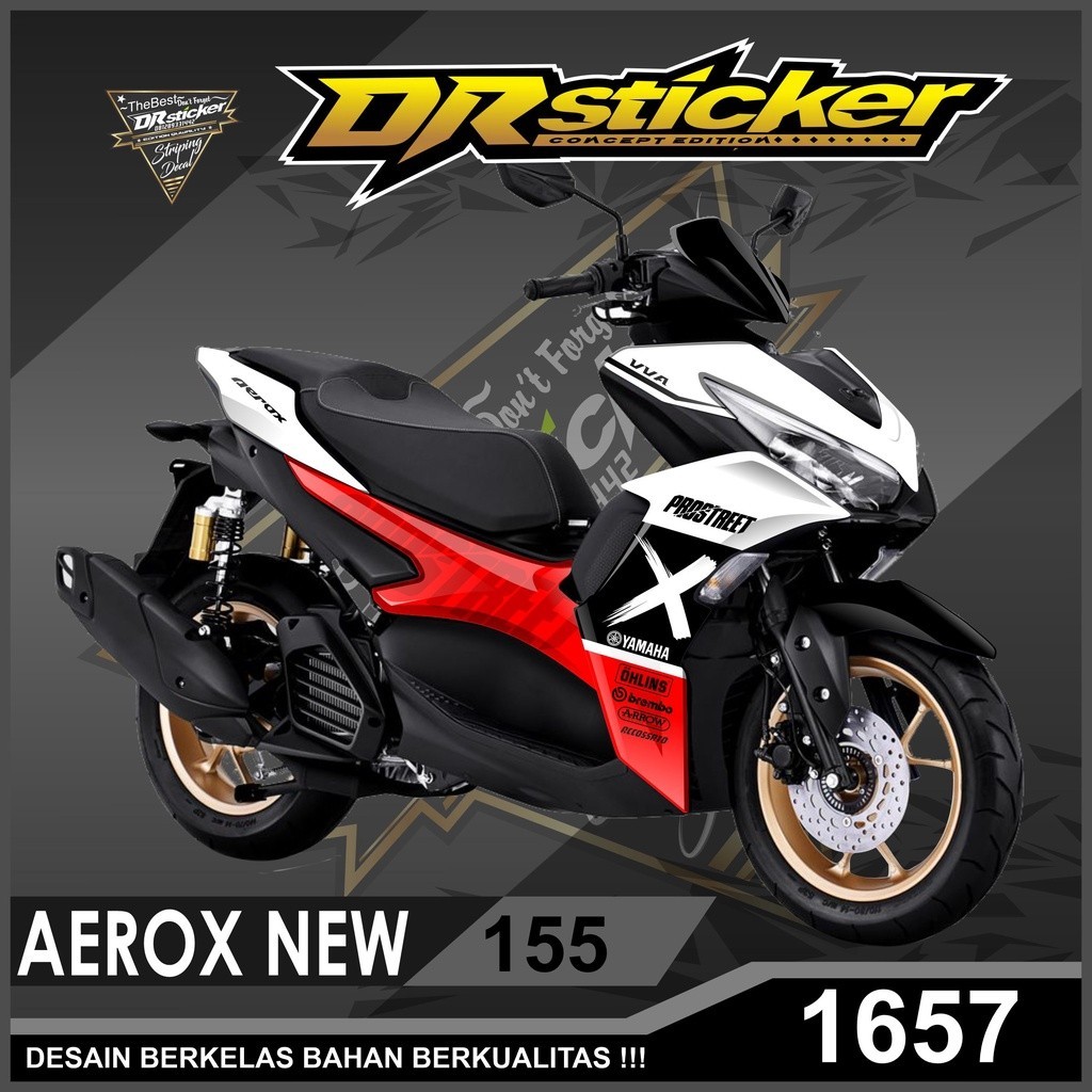 Decal stiker motor Yamaha Aerox 155 New lis variasi desain prostreet sticker full body decal aerox n
