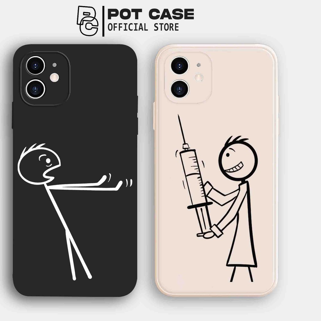 Case Xiaomi POCO M3 X3 C55 F4 F5 M2 PRO PO360 Couple Suntik Softcase Silikon HP Karakter Bergambar C